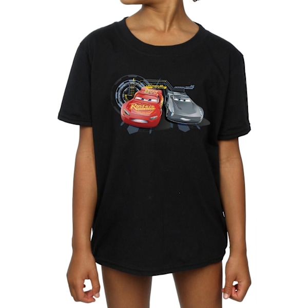 Disney Girls Cars Lightning Vs Storm Bomull T-shirt 12-13 år Black 12-13 Years
