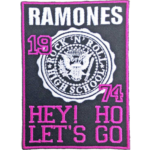 Ramones High School Standard Iron On Patch One Size Svart/Vit Black/White/Pink One Size
