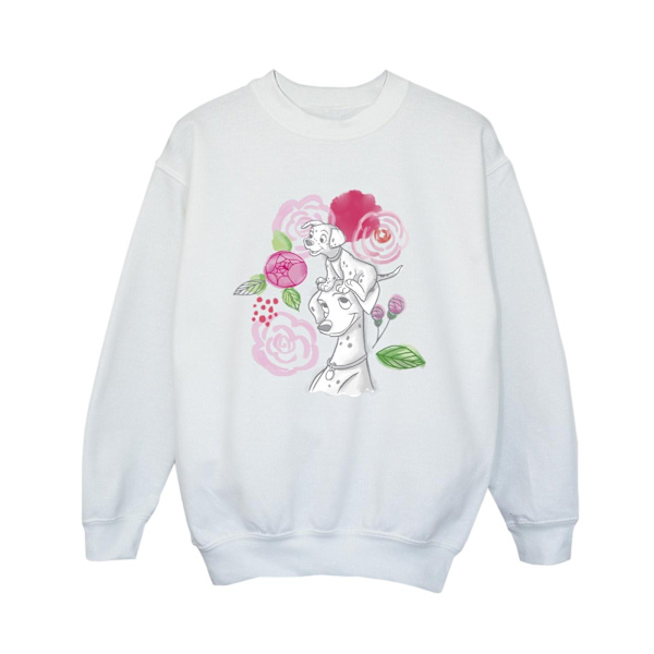 Disney Boys 101 Dalmatians Flowers Sweatshirt 12-13 år Vit White 12-13 Years