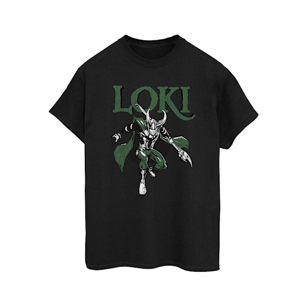 Marvel Dam/Damer Loki Scepter Bomull Boyfriend T-Shirt 4XL Black 4XL