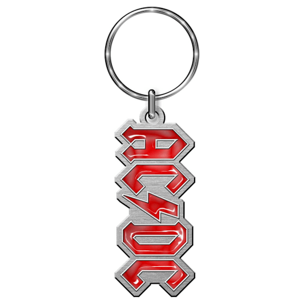 AC/DC-logotyp i tryckgjuten nyckelring i storlek One Size röd/silver Red/Silver One Size