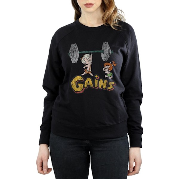 The Flintstones Dam/Damer Bam Bam Gains Distressed Sweatshirt Black L