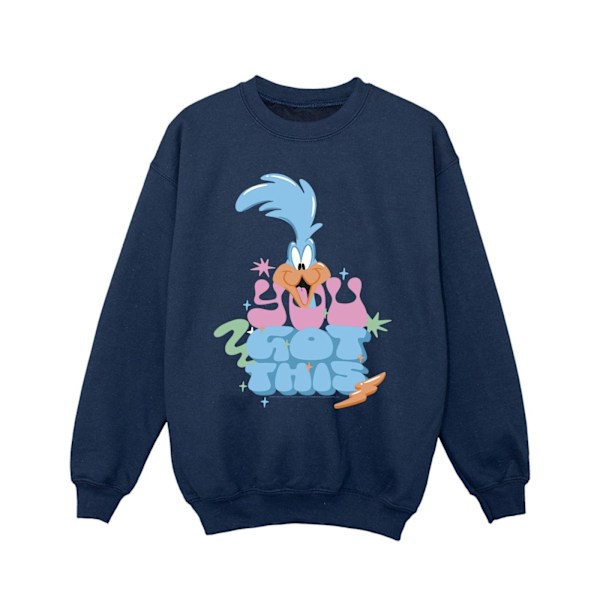 Looney Tunes Girls Roadrunner You Got This Sweatshirt 7-8 år Navy Blue 7-8 Years