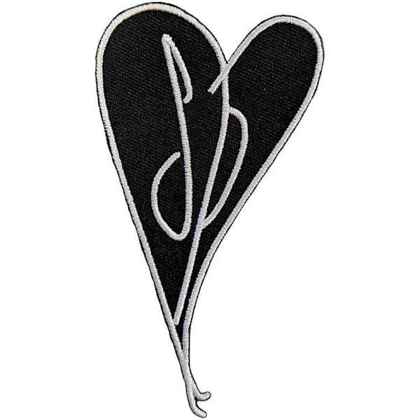The Smashing Pumpkins Gish Woven Heart Iron On Patch One Size B Black/White One Size
