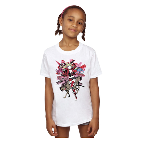 DC Comics Girls Harley Quinn Hyenas Bomull T-shirt 3-4 år Vit White 3-4 Years