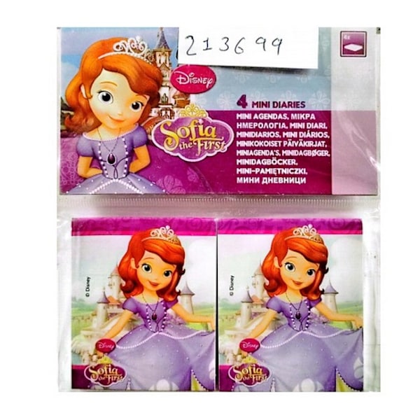 Sofia The First Mini Dagbok (4-pack) En Storlek Flerfärgad Multicoloured One Size
