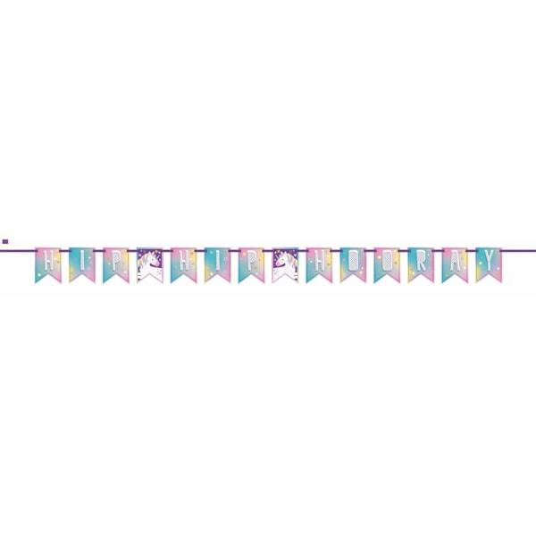 Unik fest Hip Hip Hooray Stars & Unicorn födelsedagsbann One Multicoloured One Size
