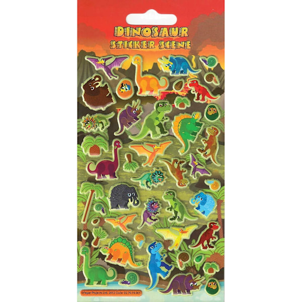 Papper Projekt Återanvändbara Dinosaurie Puffy Stickers En Storlek Multi Multicoloured One Size
