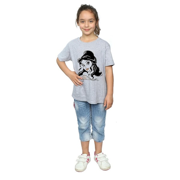 Beauty And The Beast Flickor Belle Sparkle T-Shirt 12-13 År Sp Sports Grey 12-13 Years