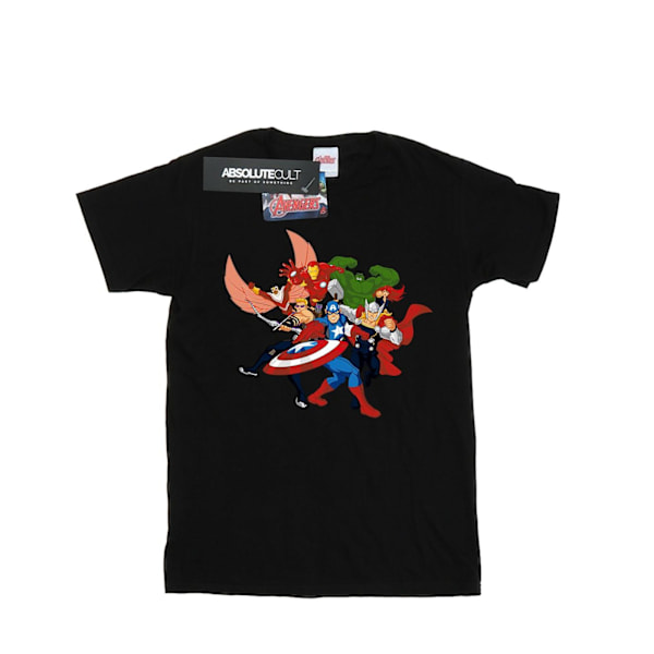 Marvel Girls Avengers Assemble Comic Team Bomull T-shirt 9-11 år Black 9-11 Years