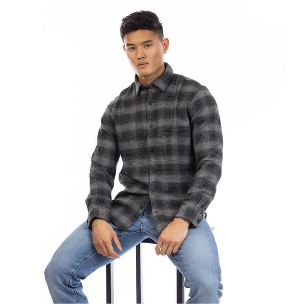 Peter Werth Herrskjorta Darrell Plaid M Svart/Grå Black/Grey M