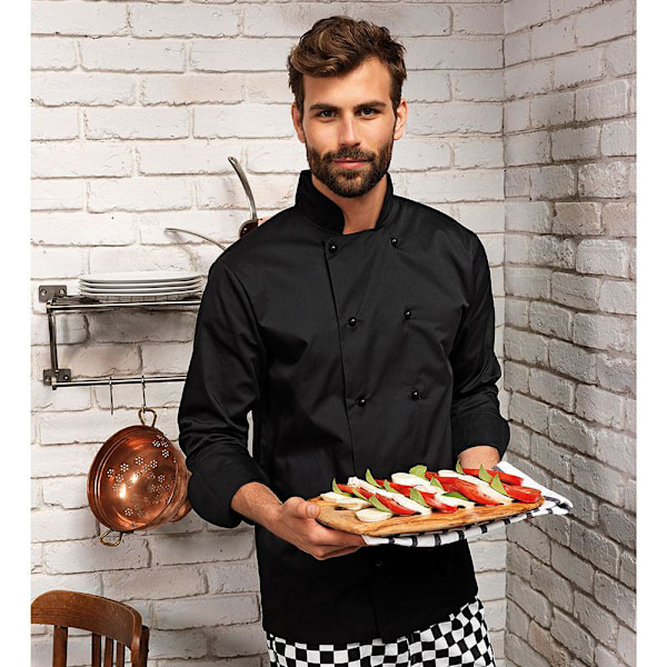 Premier Unisex Cuisine Långärmad Kockjacka 4XL Svart Black 4XL