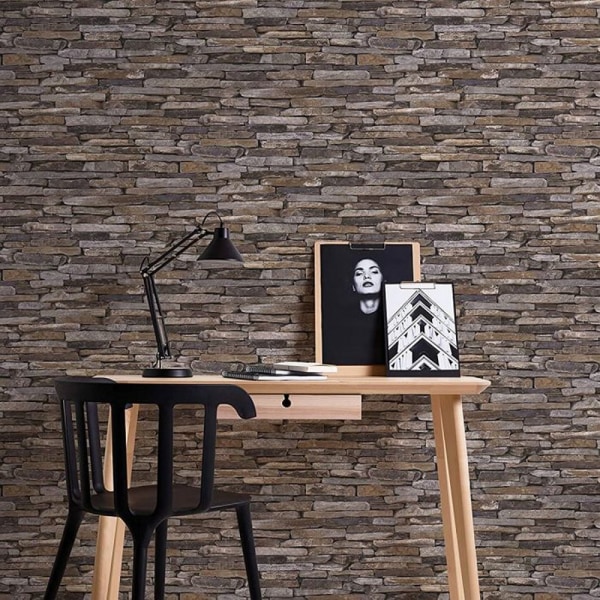 AS Creation Natural Slate Effect Textured Wallpaper One Size Grå Grey/Beige One Size