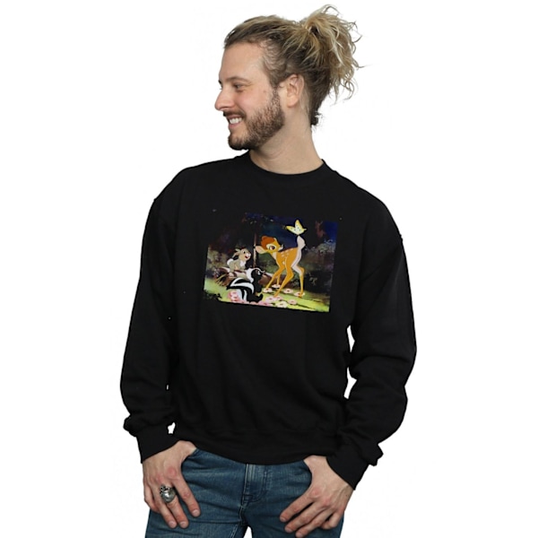 Disney Mens Bambi Tail Butterfly Still Sweatshirt 4XL Svart Black 4XL