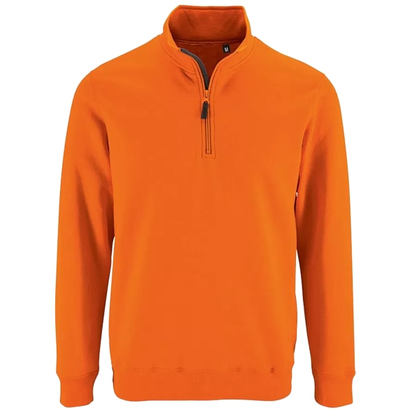 SOLS herr Stan Contrast Zip Neck Sweatshirt S Orange Orange S