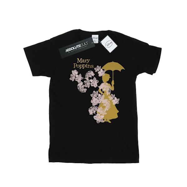 Disney Herr Mary Poppins Blommig Silhuett T-shirt M Svart Black M