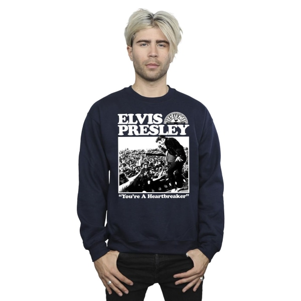 Elvis Mens A Heartbreaker Sweatshirt 3XL Marinblå Navy Blue 3XL