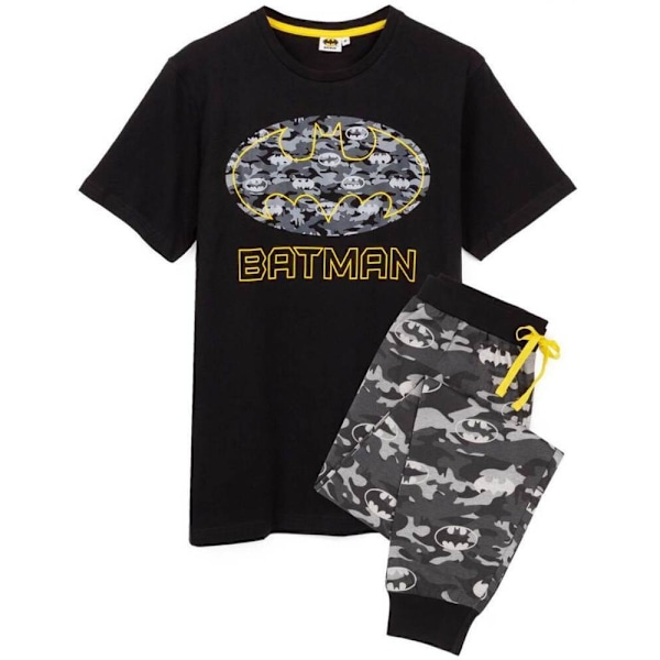 Batman Herr Camo Logo Lång Pyjamas Set XL Svart/Grå Black/Grey XL