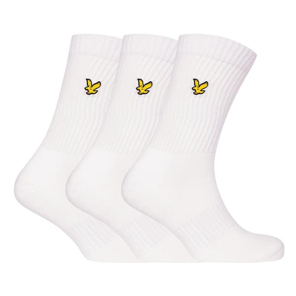 Lyle & Scott Herrstrumpor med broderad logotyp (3-pack) 7 UK Bright White 7 UK