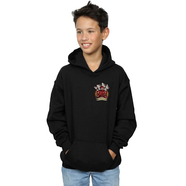 Marvel Boys Spider-Man Tattoo Brösttryck Hoodie 5-6 år Bla Black 5-6 Years