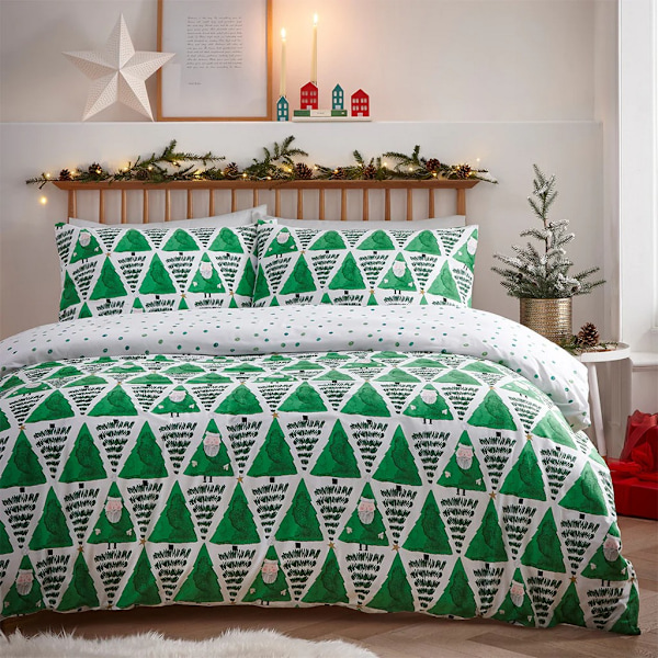 Furn Hide + Seek Jultomte Påslakan Set 200cm x 200cm Grön Green 200cm x 200cm