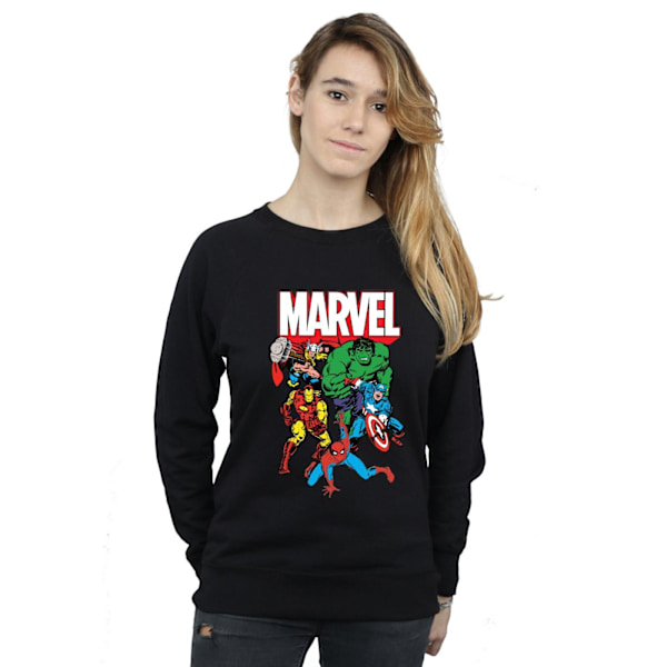 Marvel Comics Dam/Dam Gruppbild Sweatshirt M Svart Black M