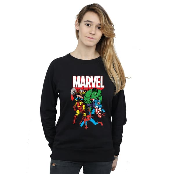 Marvel Comics Dam/Kvinnor Gruppbild Sweatshirt L Svart Black L