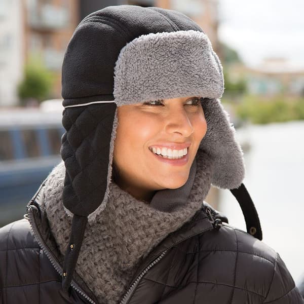 Result Winter Essentials Ocean Trapper Hat S/M Svart/Grå Black/Grey S/M