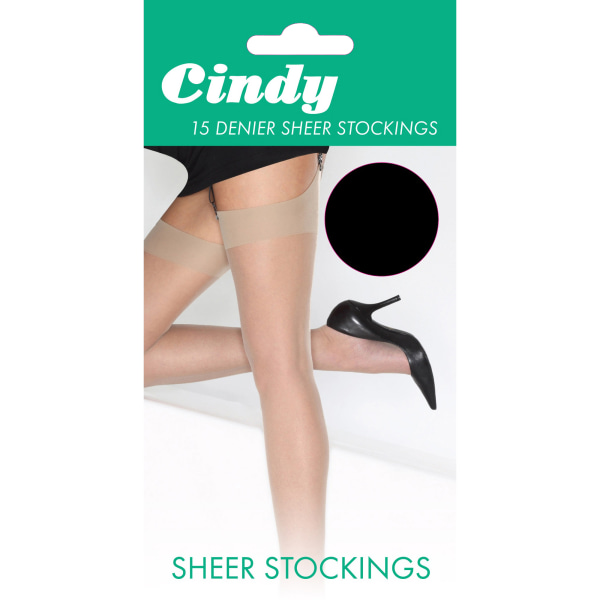 Cindy Dam/Dam 15 Denier Strumpor (1 par) One Size Barely Black One Size (UK Shoe 3-8)