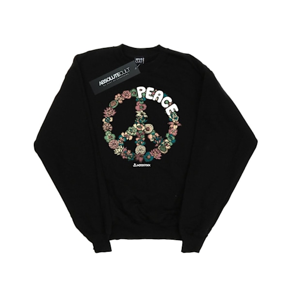 Woodstock Boys Floral Peace Sweatshirt 5-6 år Svart Black 5-6 Years