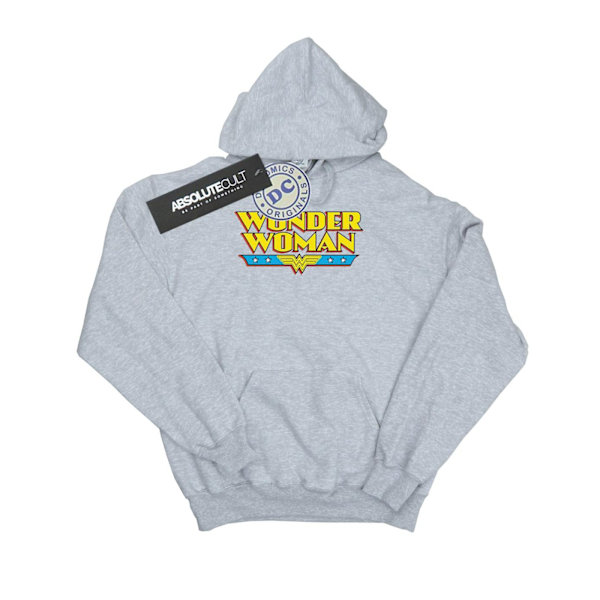 DC Comics Dam/Kvinnor Wonder Woman Text Logo Hoodie S Heather Heather Grey S