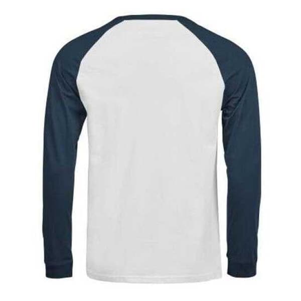 Tee Jays Herr Unlabeled Långärmad Baseball T-shirt S Vit/Bläck White/Ink S