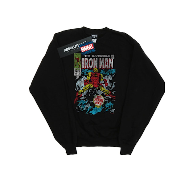 Marvel Boys Invincible Iron Man Distressed Issue One Sweatshirt Black 5-6 Years