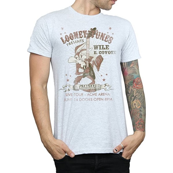 Looney Tunes Mens Wile E Coyote Guitar T-Shirt XL Sports Grey Sports Grey XL