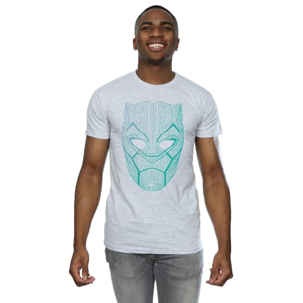 Marvel Herr Svart Panter Tribal Mask T-Shirt L Sports Grey Sports Grey L