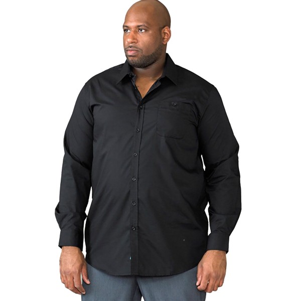 D555 Herr Corbin Kingsize långärmad klassisk vanlig skjorta 5XL Black 5XL