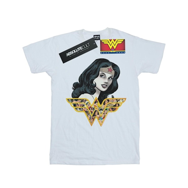 DC Comics Dam/Kvinnor Wonder Woman Retro Collage Bomull Boyfriend T-Shirt XXL Vit White XXL