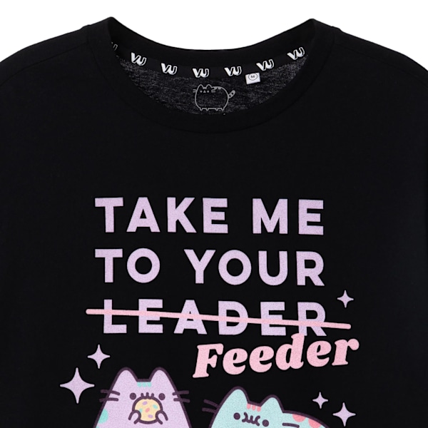 Pusheen Dam/Dam Take Me To Your Feeder T-Shirt M Svart Black M