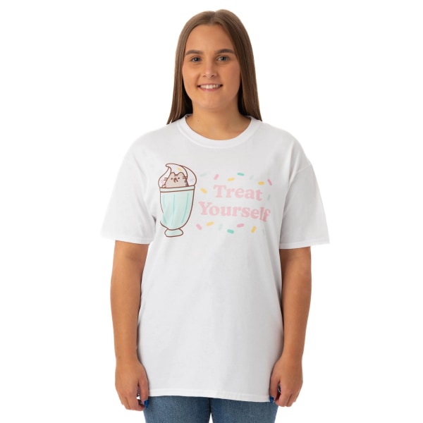 Pusheen Womens/Ladies Treat Yourself T-shirt S Vit White S