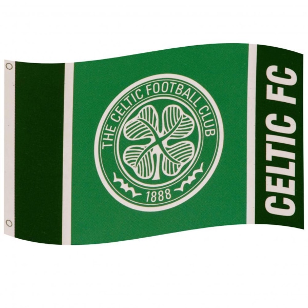 Celtic FC Wordmark Flagga One Size Grön/Vit Green/White One Size
