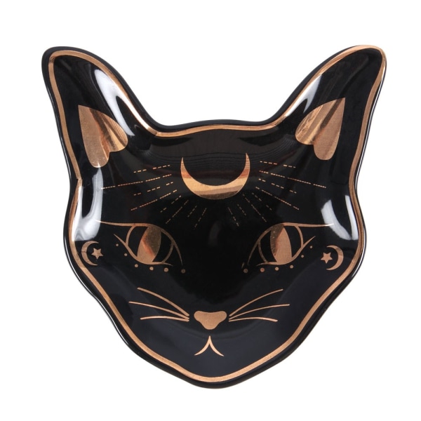 Något annat Mystic Mog Cat Face Trinket Dish One Size B Black/Gold One Size