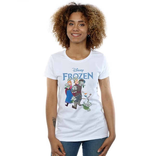 Disney Womens/Ladies Frozen Happy Trolls Bomull T-Shirt S Vit White S