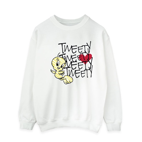 Looney Tunes Tweety Love Heart Sweatshirt S Vit White S