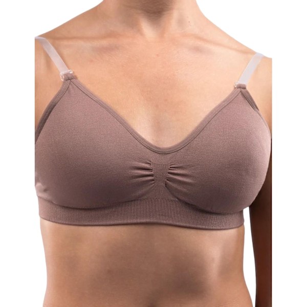 Silky Womens/Ladies Dance Seamless Clear Back Bra (1 plagg) X Dark Nude X-Large