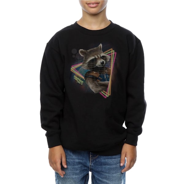 Marvel Boys Guardians Of The Galaxy Neon Rocket Sweatshirt 5-6 Black 5-6 Years