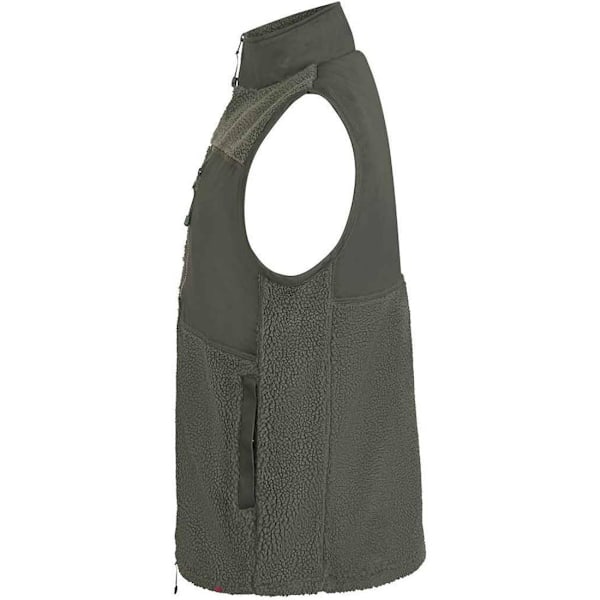 Front Row Unisex Vuxen Sherpa Återvunnen Väst M Mörk Oliv Dark Olive M
