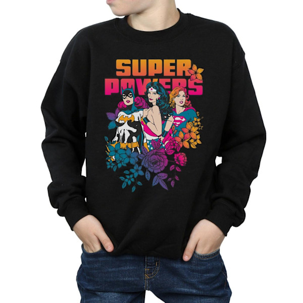 DC Comics Boys Super Powers Neon Floral Sweatshirt 12-13 år Black 12-13 Years