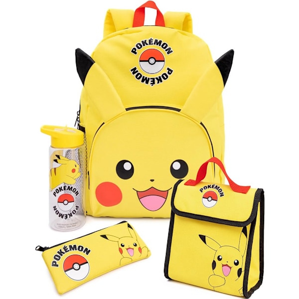 Pokemon Pikachu Lunch Bag och Ryggsäck Set (4-pack) One Size Yellow One Size