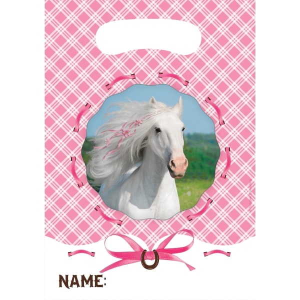 Creative Party Heart My Horse Festpåsar i plast (paket med 8) På Pink/White One Size