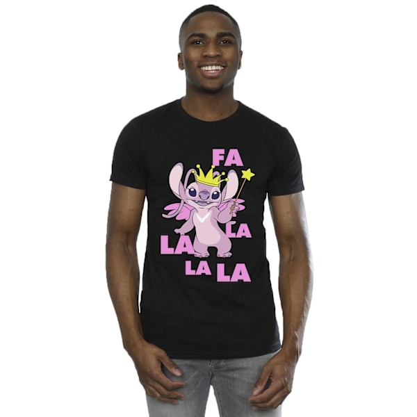 Disney Herr Lilo & Stitch Angel Fa La La T-shirt S Svart Black S